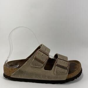 Birkenstock Arizona Slide Sandals Womens Size 37, US 6-6.5 Taupe Tan SFB Narrow